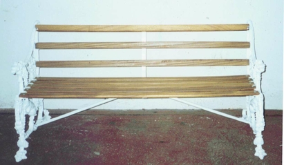 restored cast iron bench