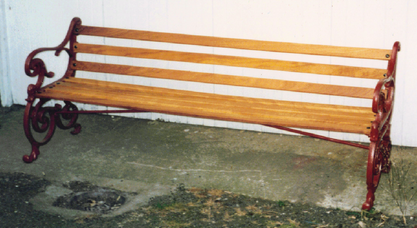 Restored cast iron bench